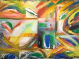 "Bleeding between the lines" oil on canvas 28"x42" 2012 