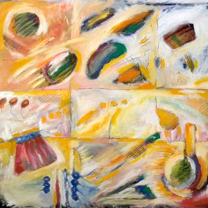 Subatomic dance oil on canvas 27"x31- 2012 