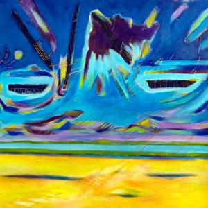 Falcons Sky 2009  28"x28"