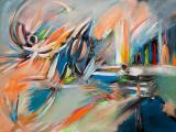 Waves threatening the sea"'_46"x30"_2022